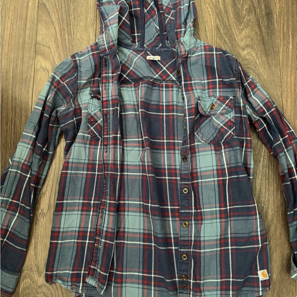 Plaid Hooded Shirt